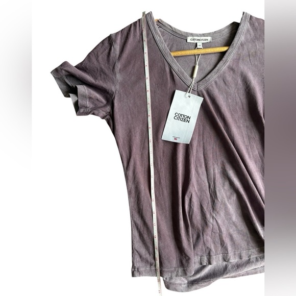 Cotton Citizen Shirt Standard V Neck Short Sleeve Vintage Wash Purple XS NWT - Picture 3 of 6